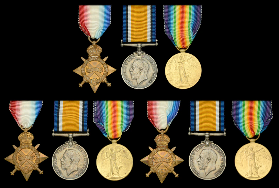 Family Group: Three: Private R. W. Wyer, 7th Battalion, Lincolnshire