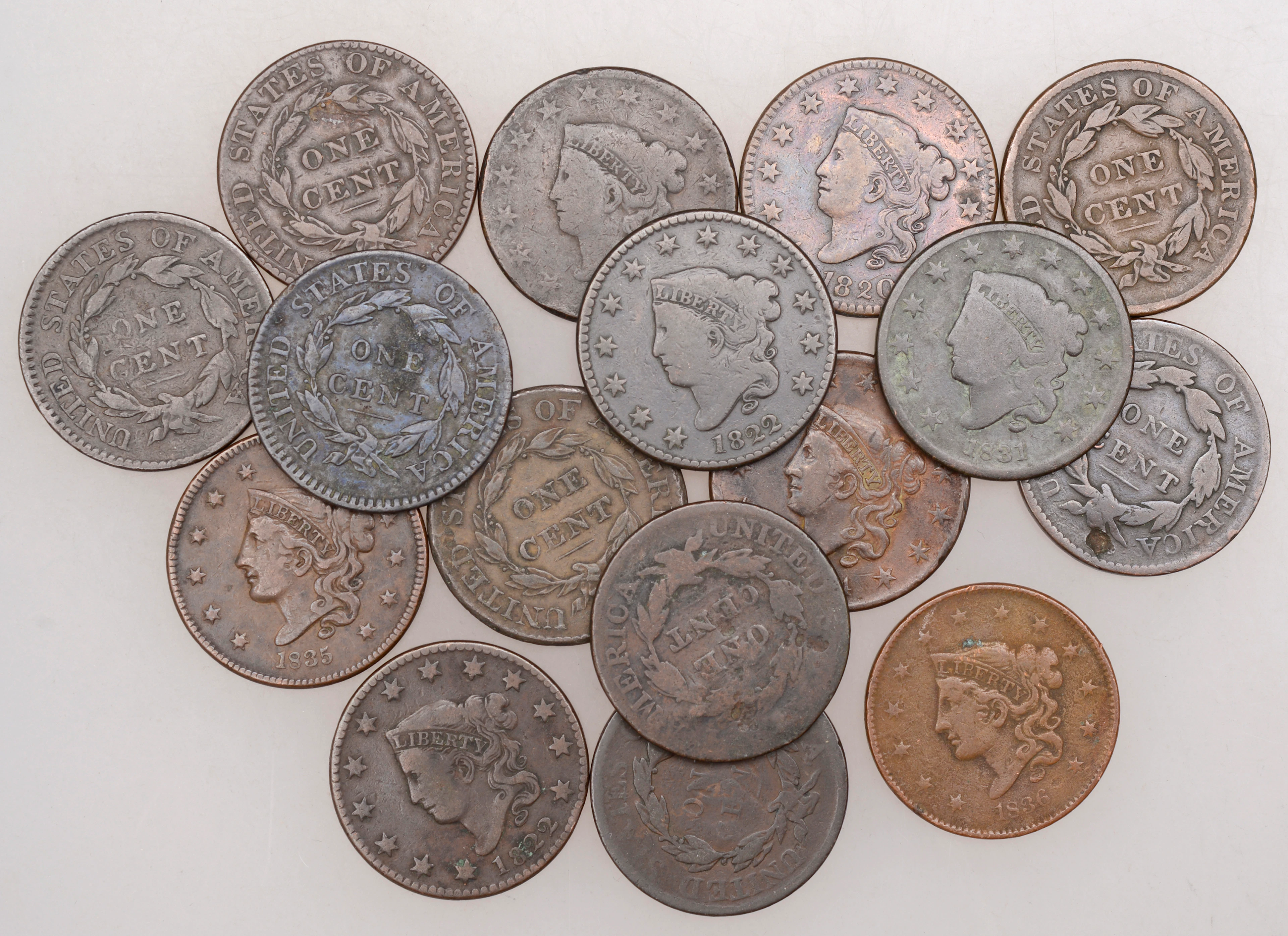 United States of America, ‘Matron Head’ Cents (16), various dates