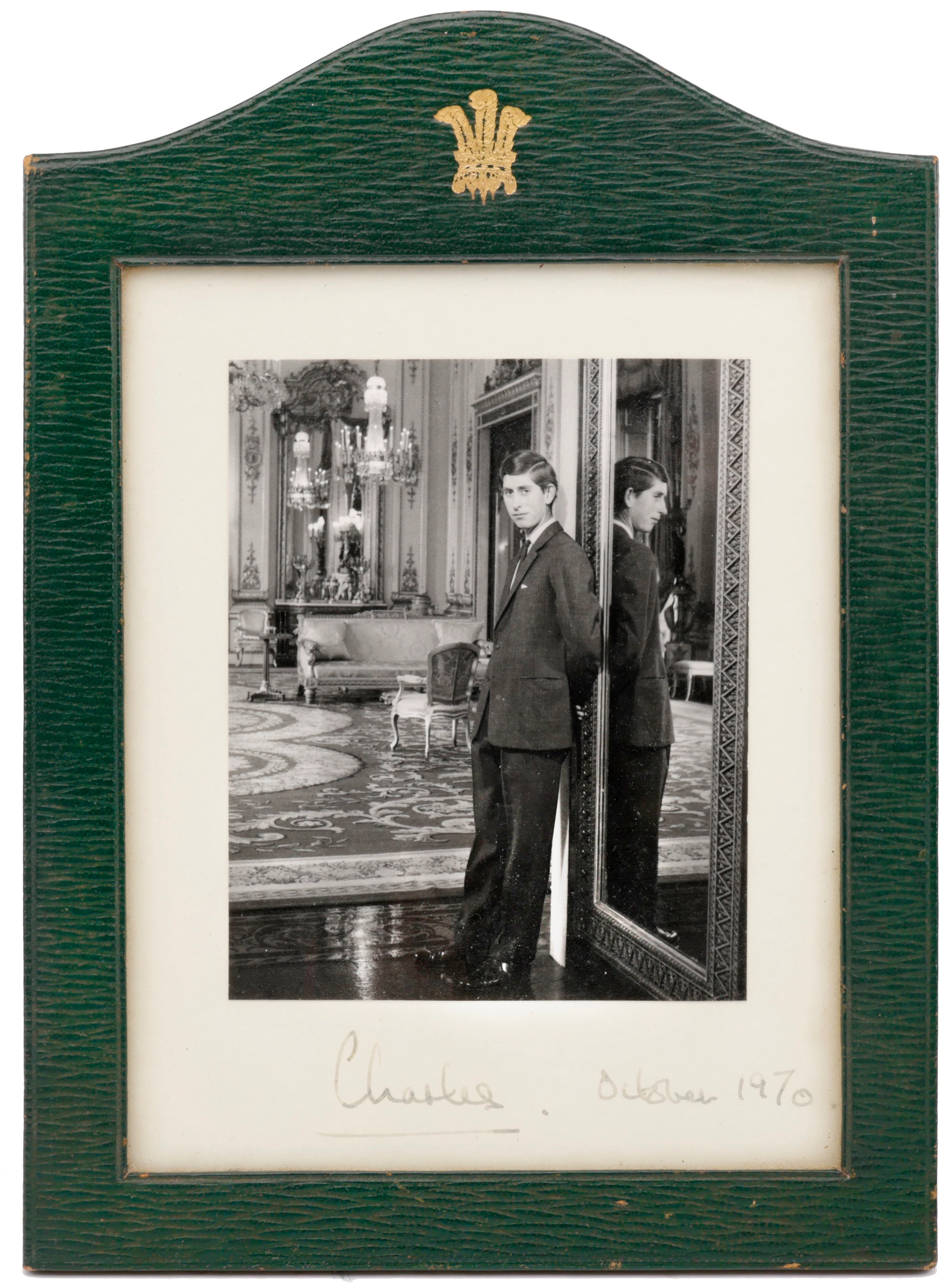 Royal Interest: A signed black and white portrait photograph of HM