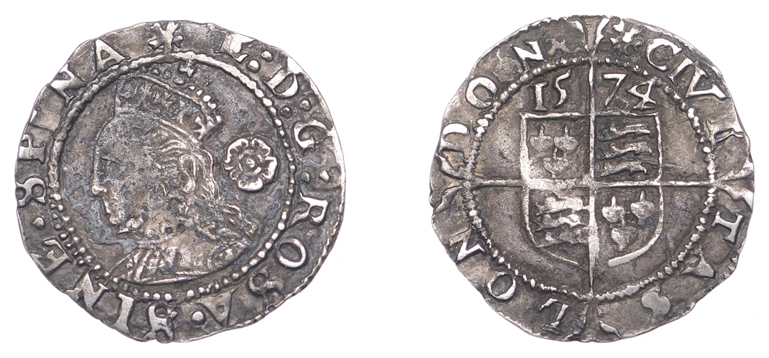Elizabeth I (1558-1603), Fourth issue, Threehalfpence, 1574/2, mm.
