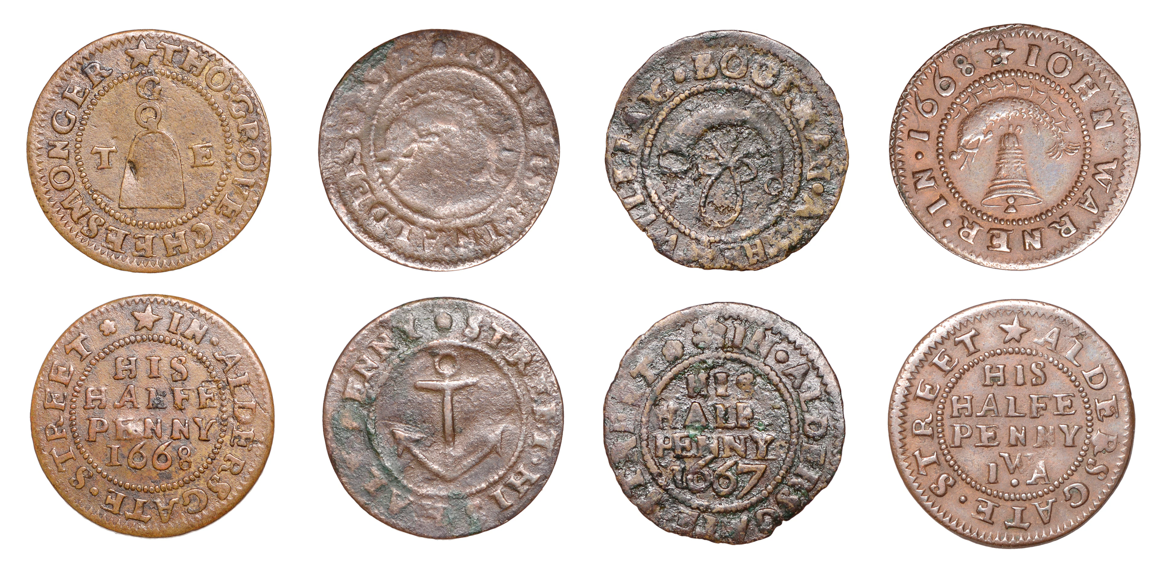 17th Century Tokens, LONDON (City), Aldersgate Street, William Bookham
