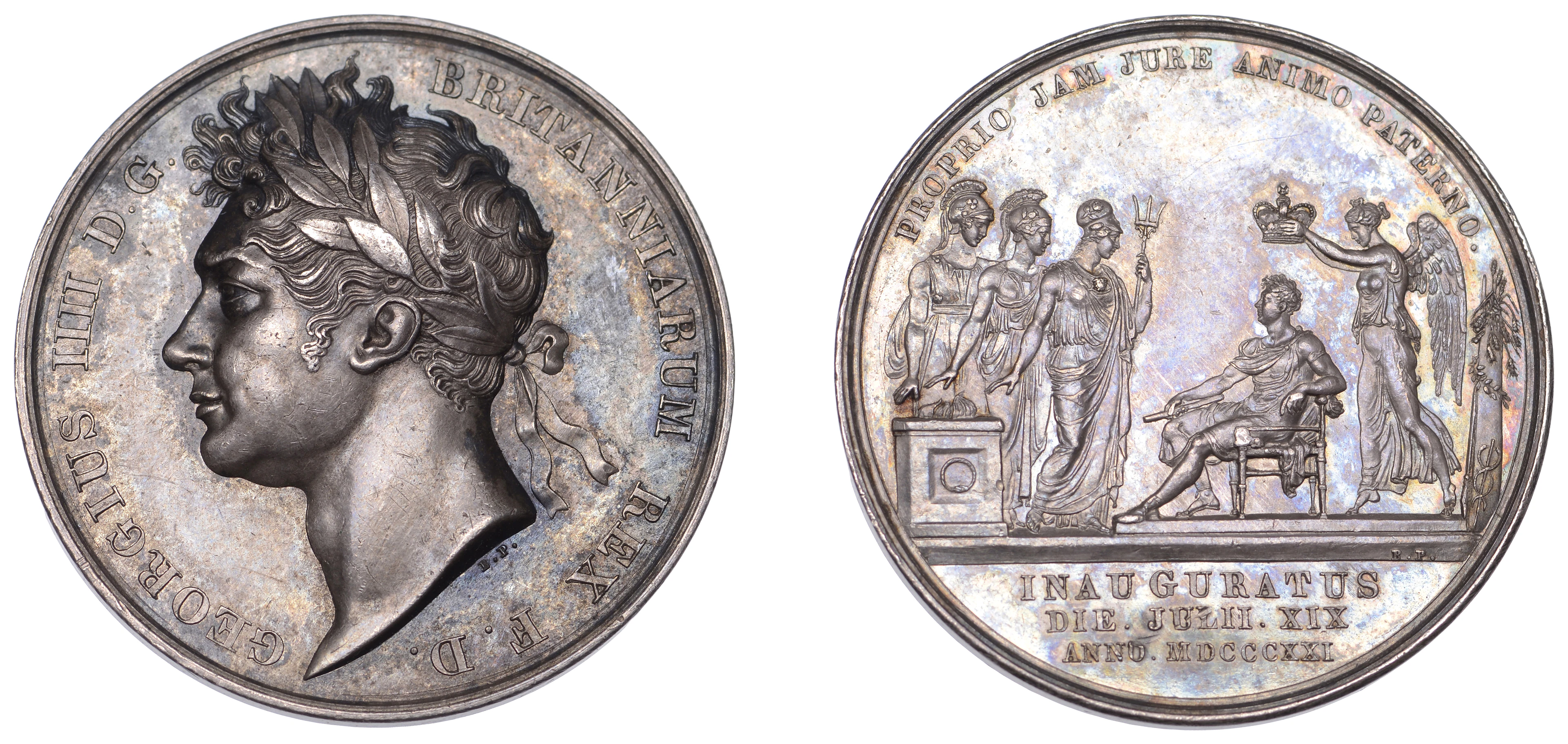 George IV, Coronation, 1821, a silver medal by B. Pistrucci, laureate