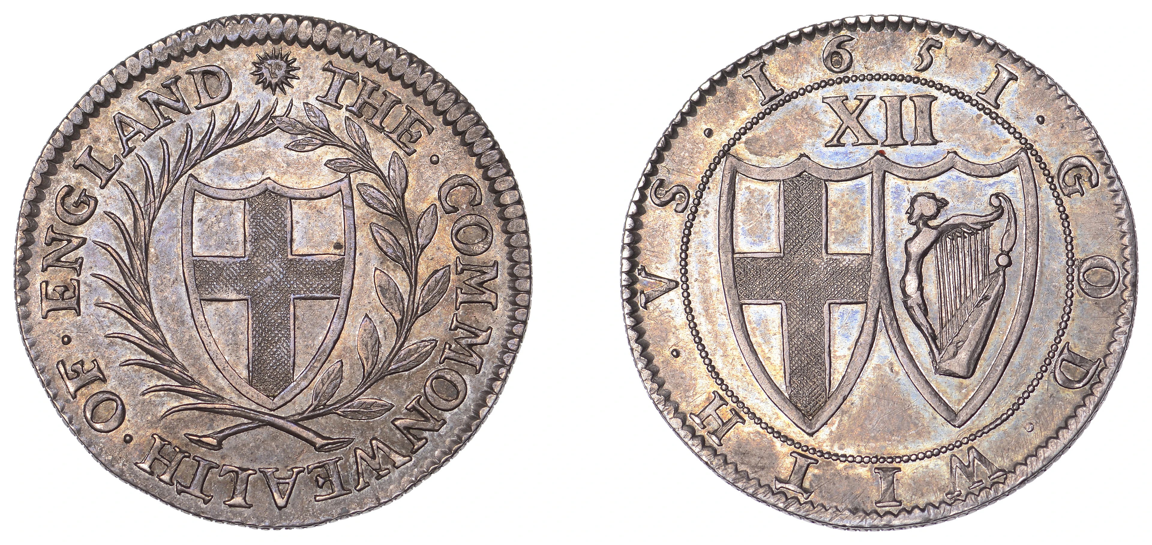 Commonwealth (1649-1660), Pattern Shilling, 1651, in silver, by T.
