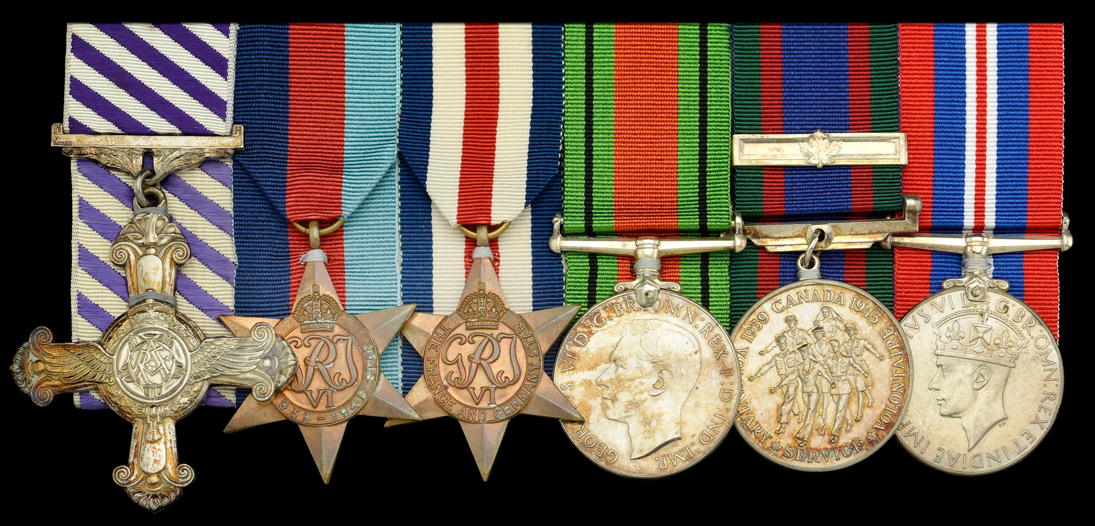 A Second War D.F.C. group of six awarded to Flying Officer J. W. Murray