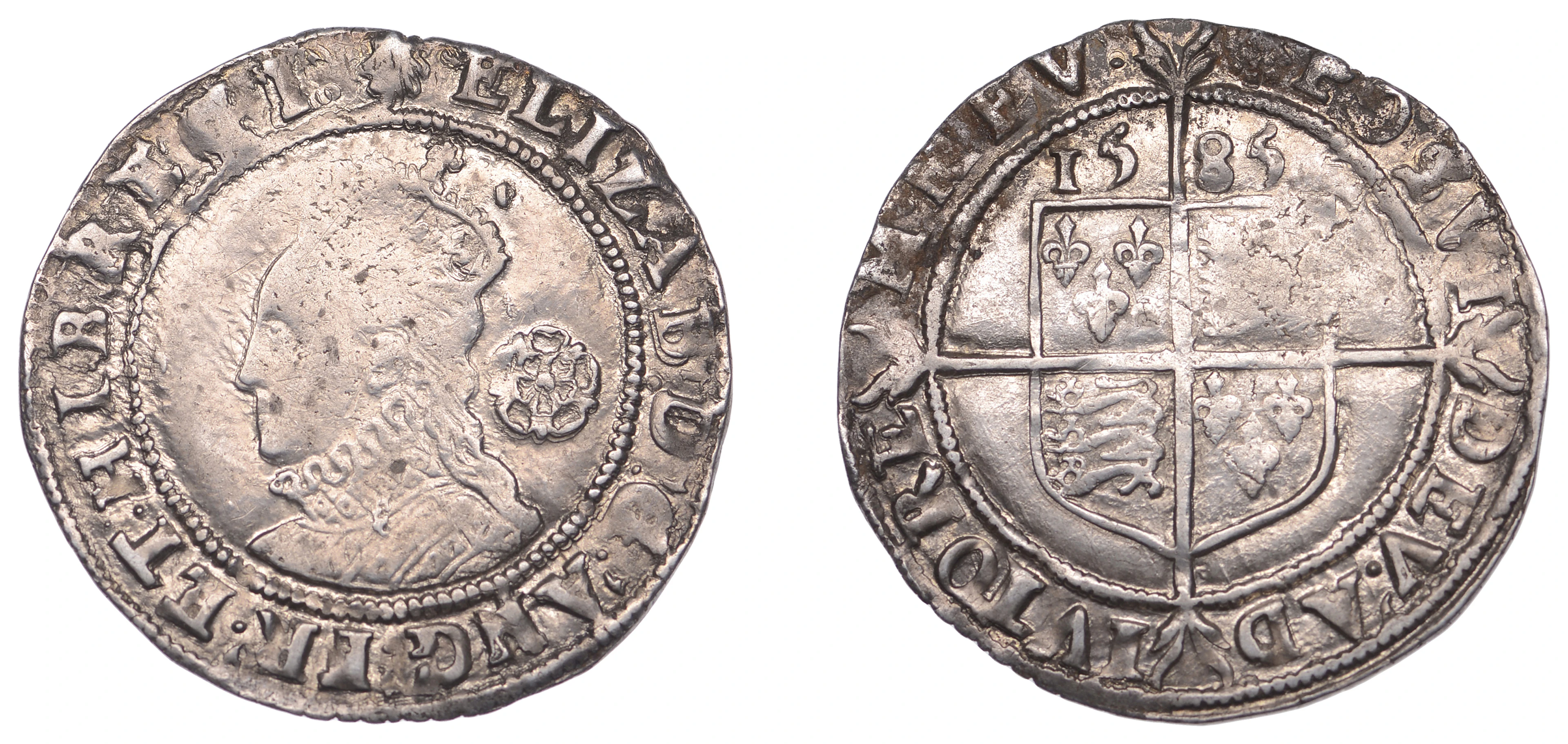 Elizabeth I (1558-1603), Sixth issue, Sixpence, 1585, mm. escallop