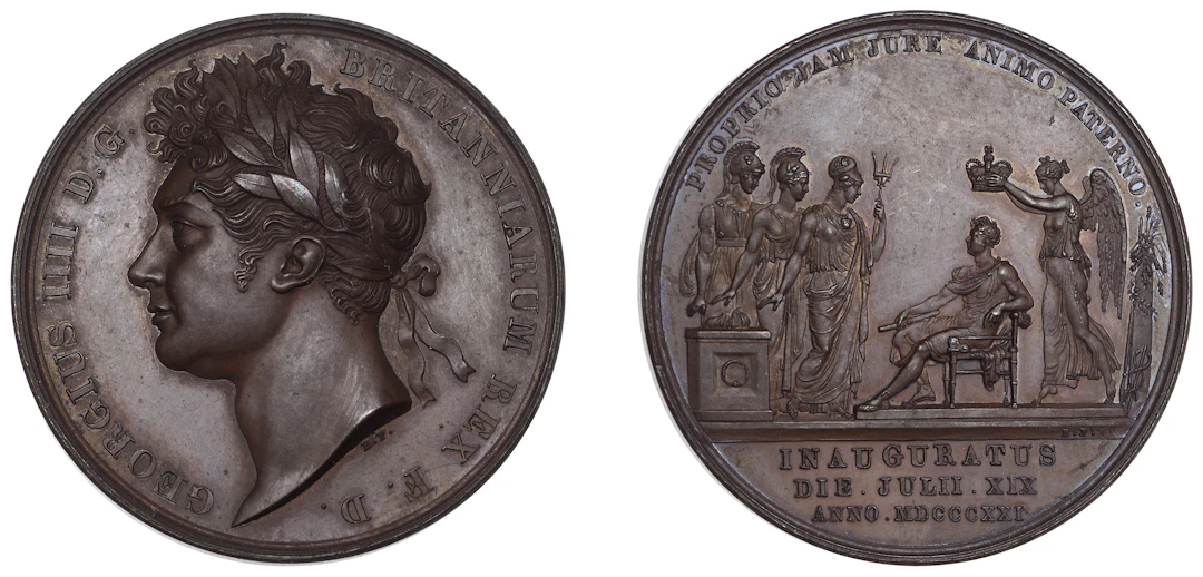 George IV, Coronation, 1821, a copper medal by B. Pistrucci, laureate