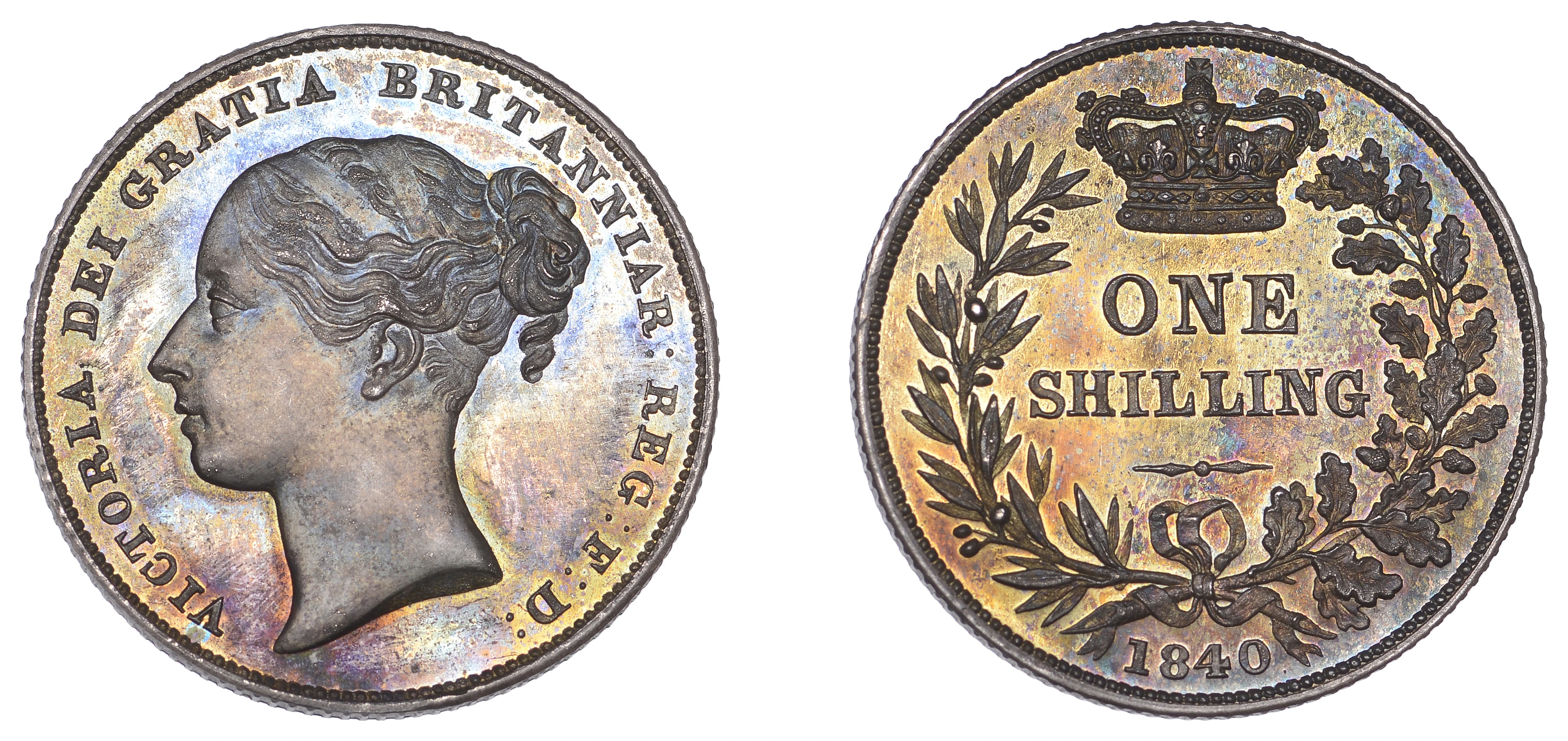 Victoria (1837-1901), Pattern Shilling, 1840, in silver, by W. Wyon
