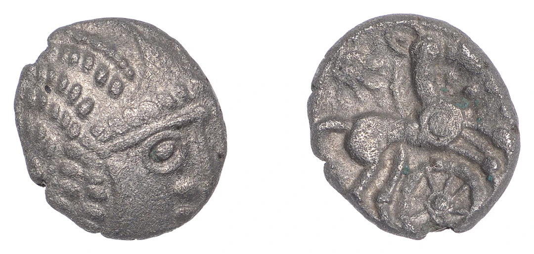 British Iron Age, BELGAE, Uninscribed issues, silver Unit, Danebury