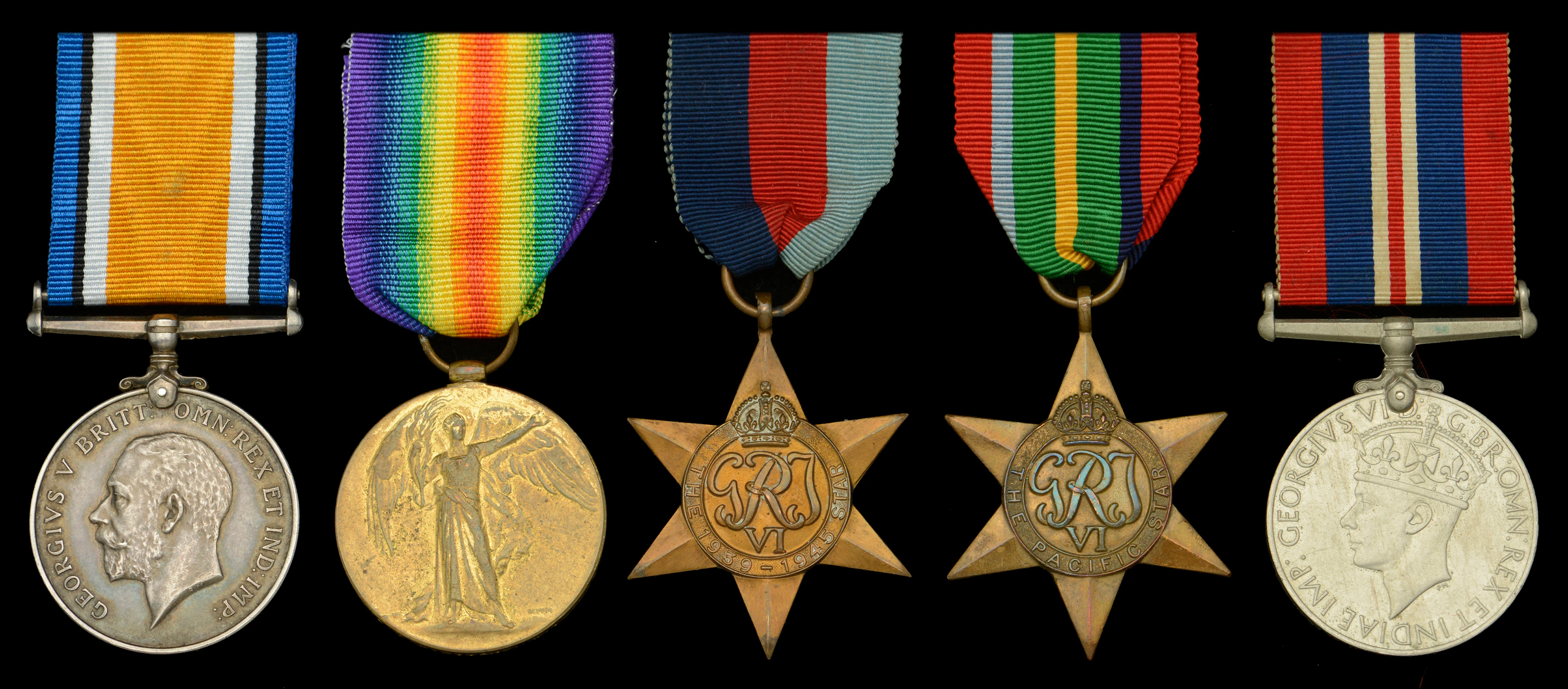 Family Group: Pair: Private T. W. Bivans, West Yorkshire Regiment