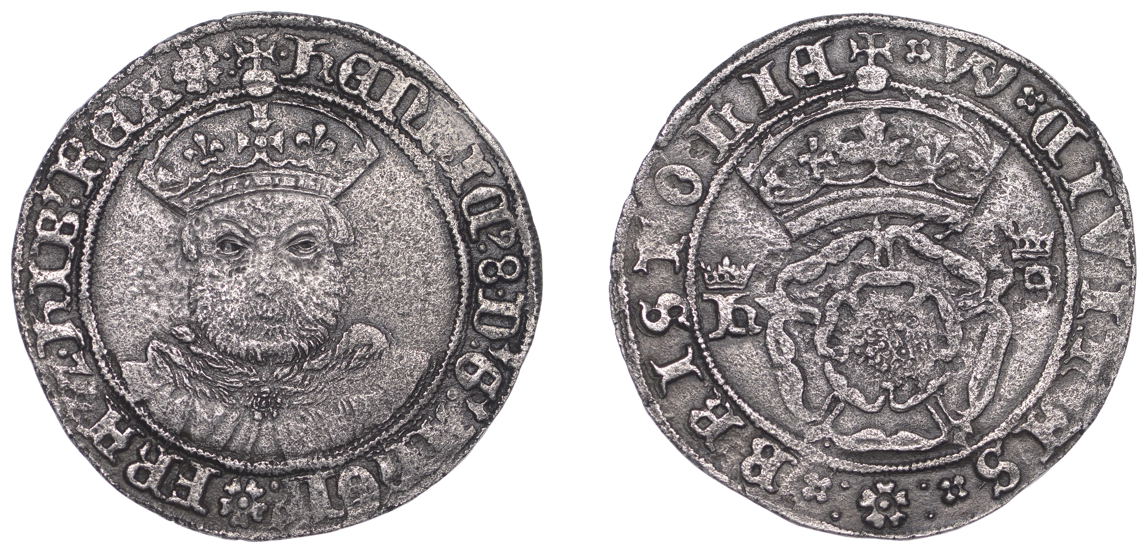 Henry VIII (1509-1547), Third coinage, Testoon, Bristol, mm. WS [William