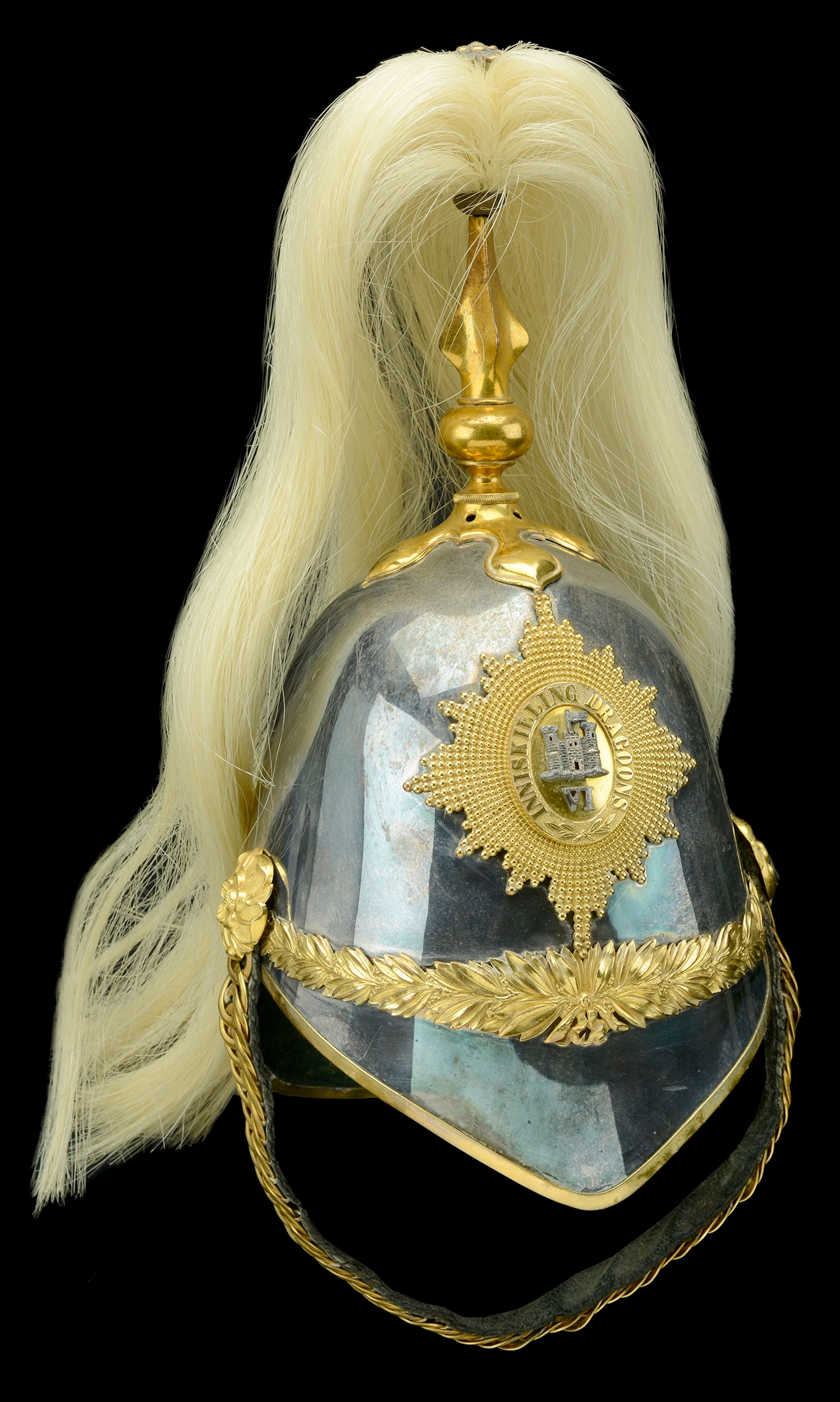 6th (Inniskilling) Dragoons, Officer's Helmet. A good 1871 pattern