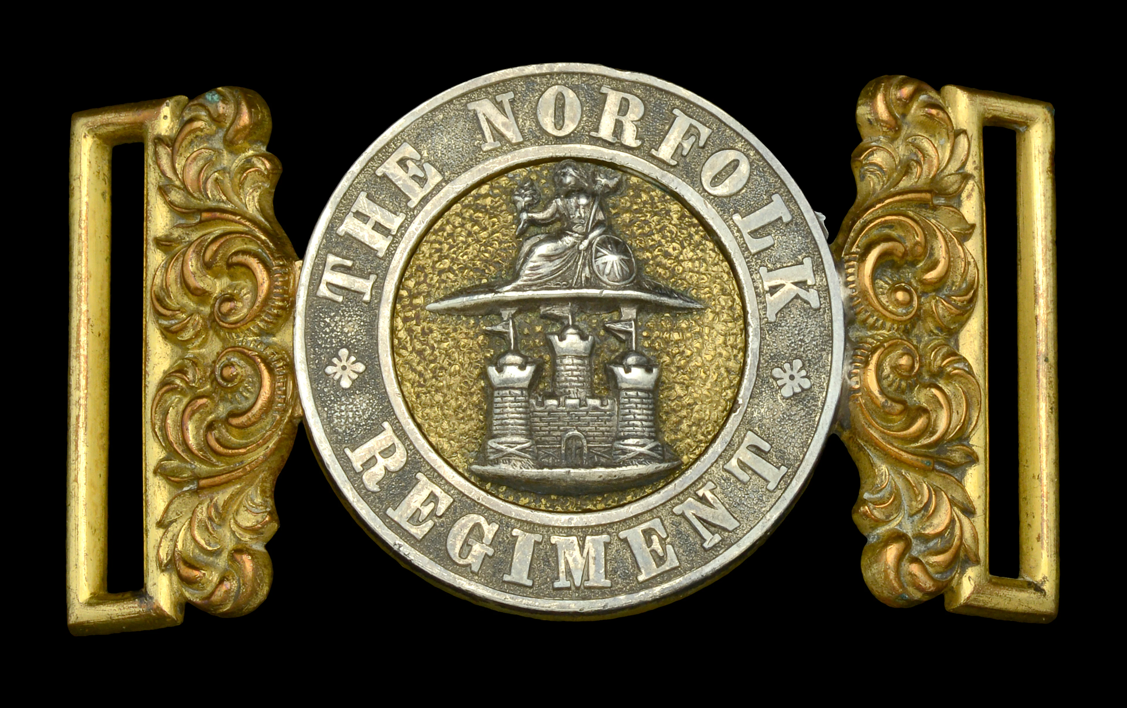 Norfolk Regiment Officer’s Waist Belt Clasp. A very good brass example