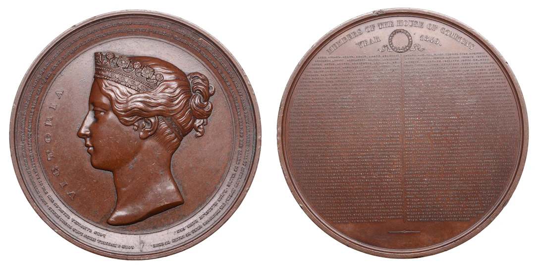 Members of the House of Commons, 1849, a bronze medal, unsigned [by