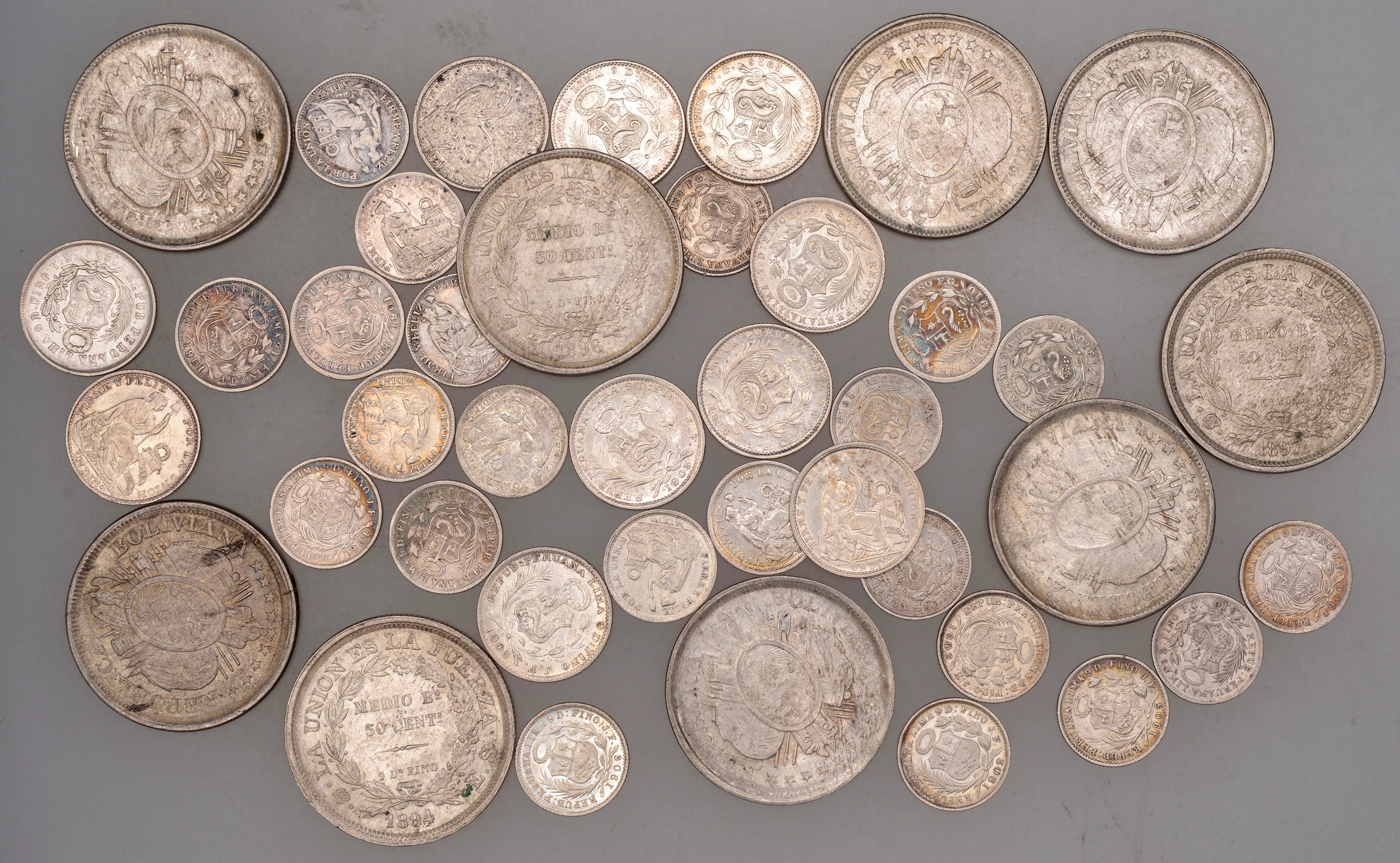 Miscellaneous, BOLIVIA, Republic, Half-Boliviano or 50 Centavos (9)