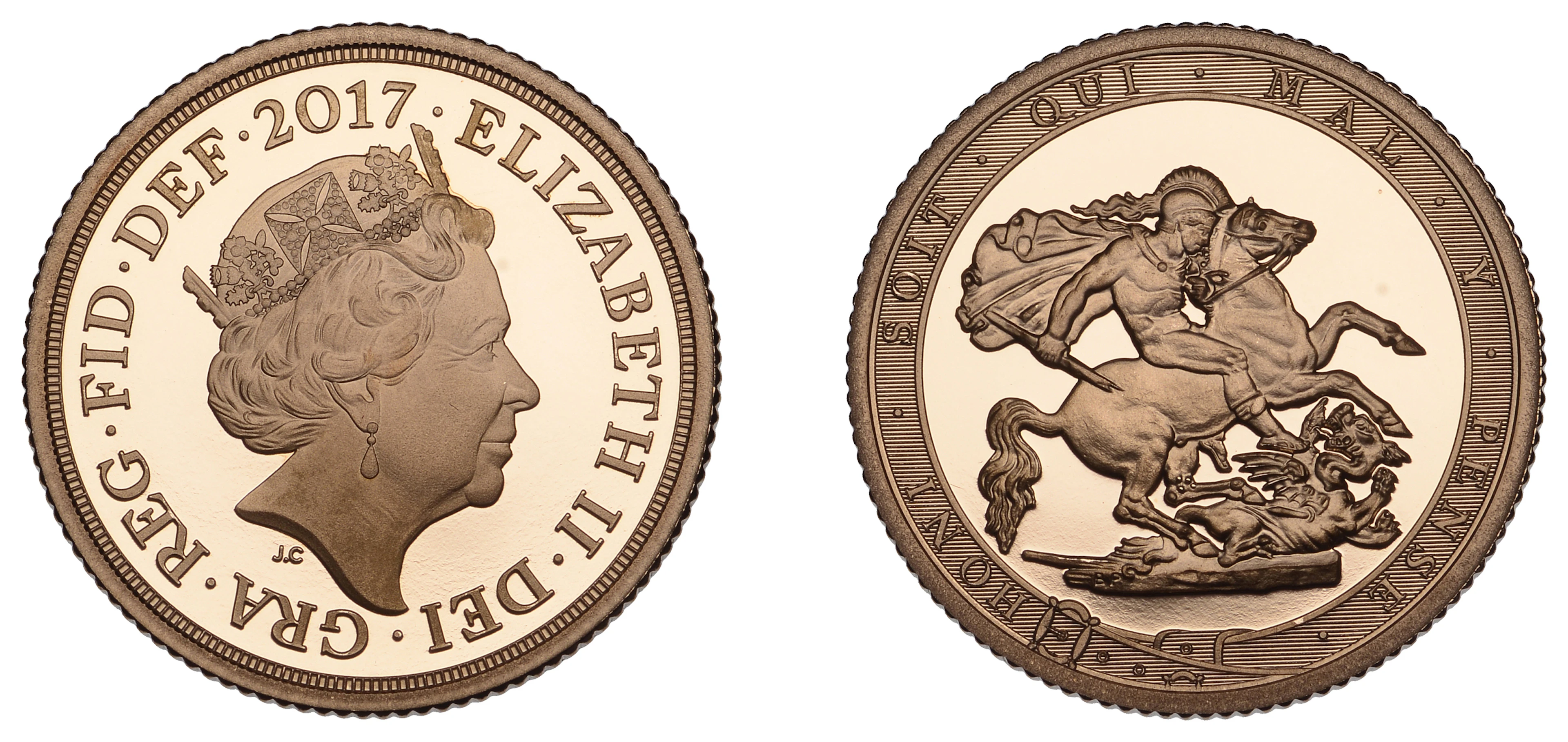 Elizabeth II (1952-2022), Decimal issues, Proof Sovereign, 2017. In