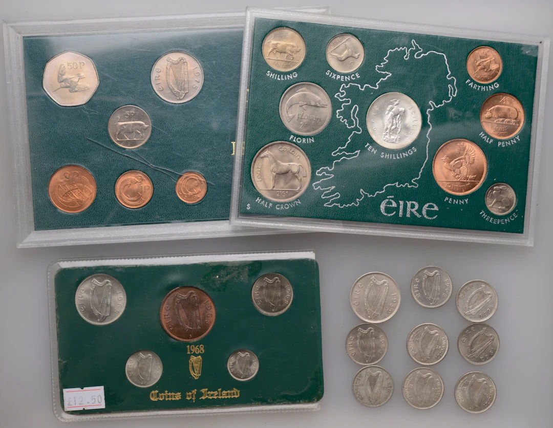 Ireland, Eire, Florin, 1939 (S 6634); Shillings (8), 1928, 1930, 1935