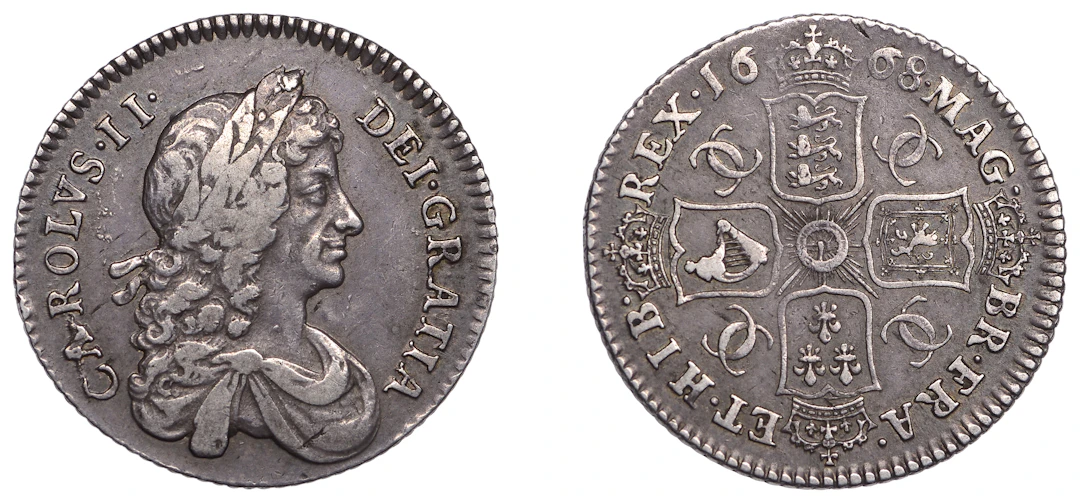 Charles II (1660-1685), Shilling, 1668, second bust, stop after ii