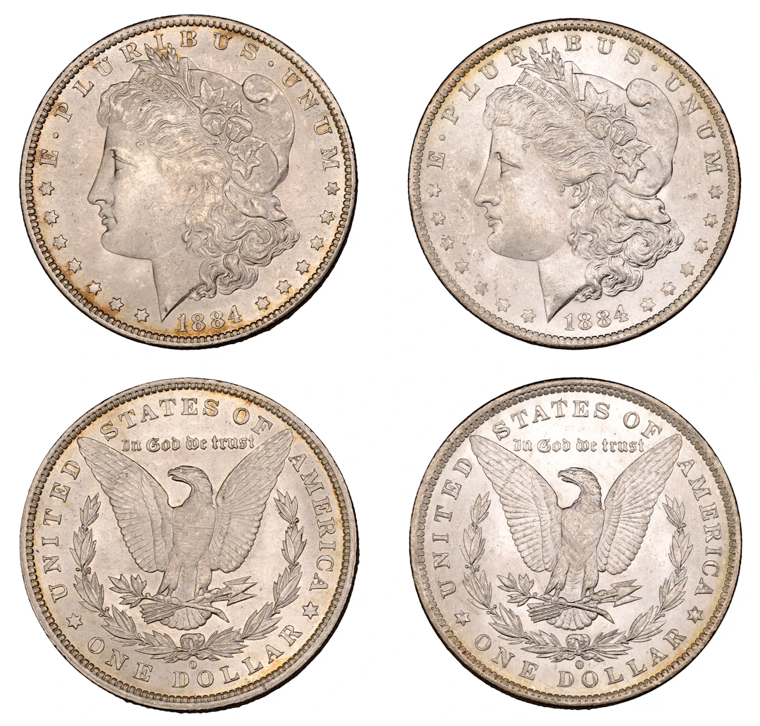 United States of America, Dollars (2), both 1884o, New Orleans (KM