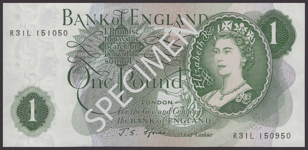 ERROR: Bank of England, John S. Fforde, £1, 15 February 1967, mismatched