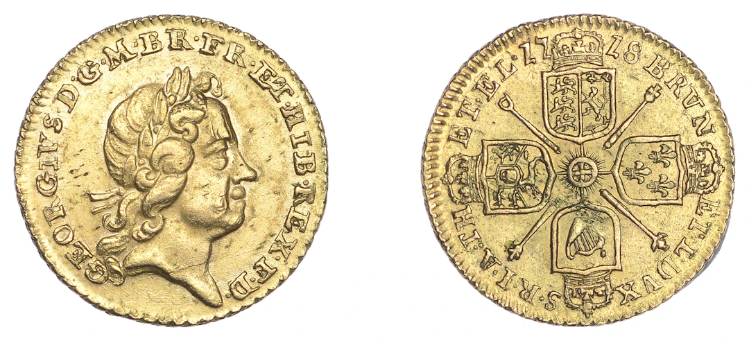 George I (1714-1727), Quarter-Guinea, 1718 (EGC 550; S 3638). Some