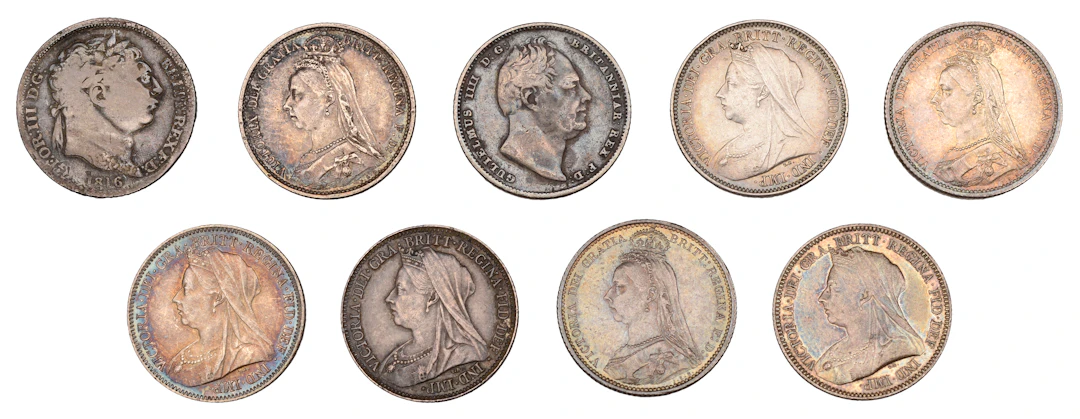 Victoria, Sixpences (7), 1887 (2), 1889, 1893, 1897, 1900, 1901 (S