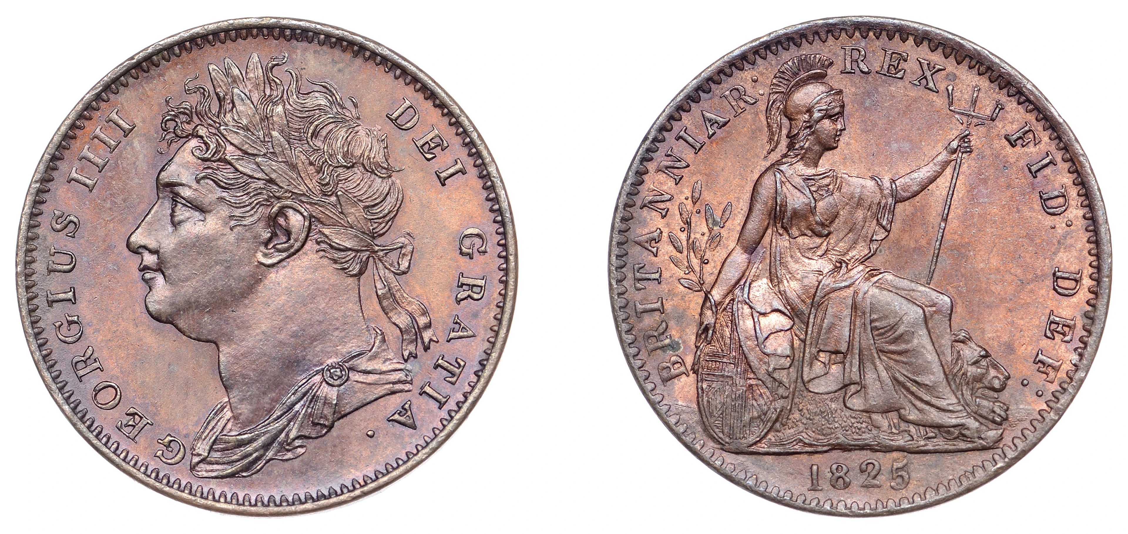 George IV (1820-1830), Farthing, 1825, obv. 1 (Cooke 255; BMC 1414;