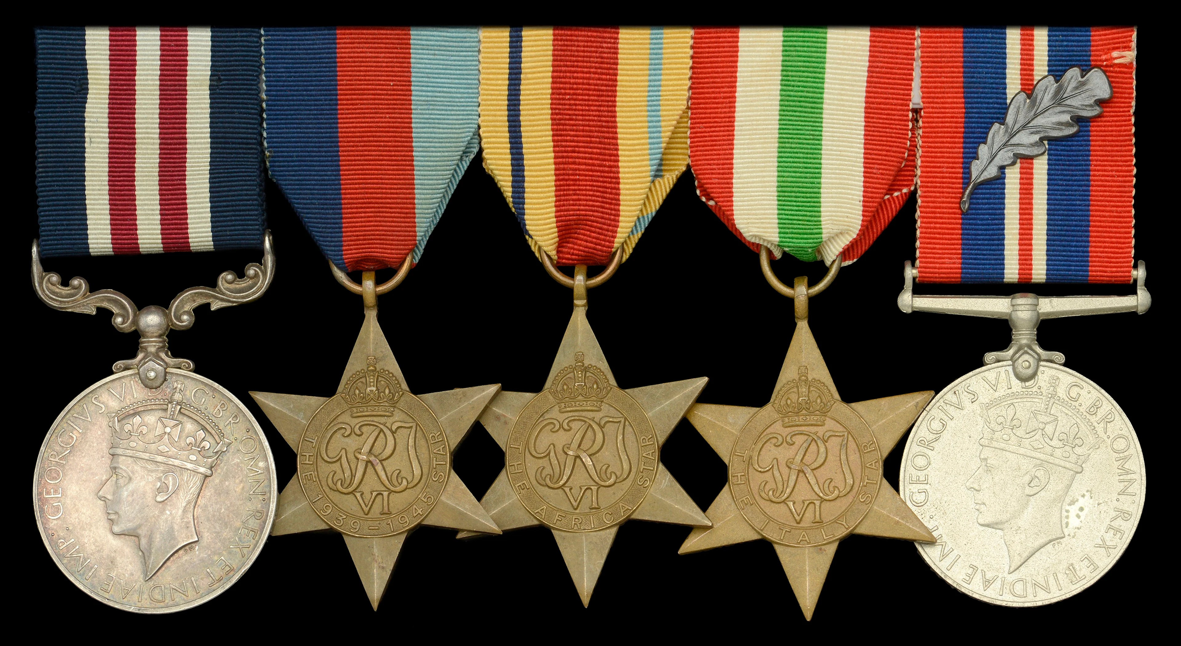 The outstanding and deeply poignant Second War M.M. group of five