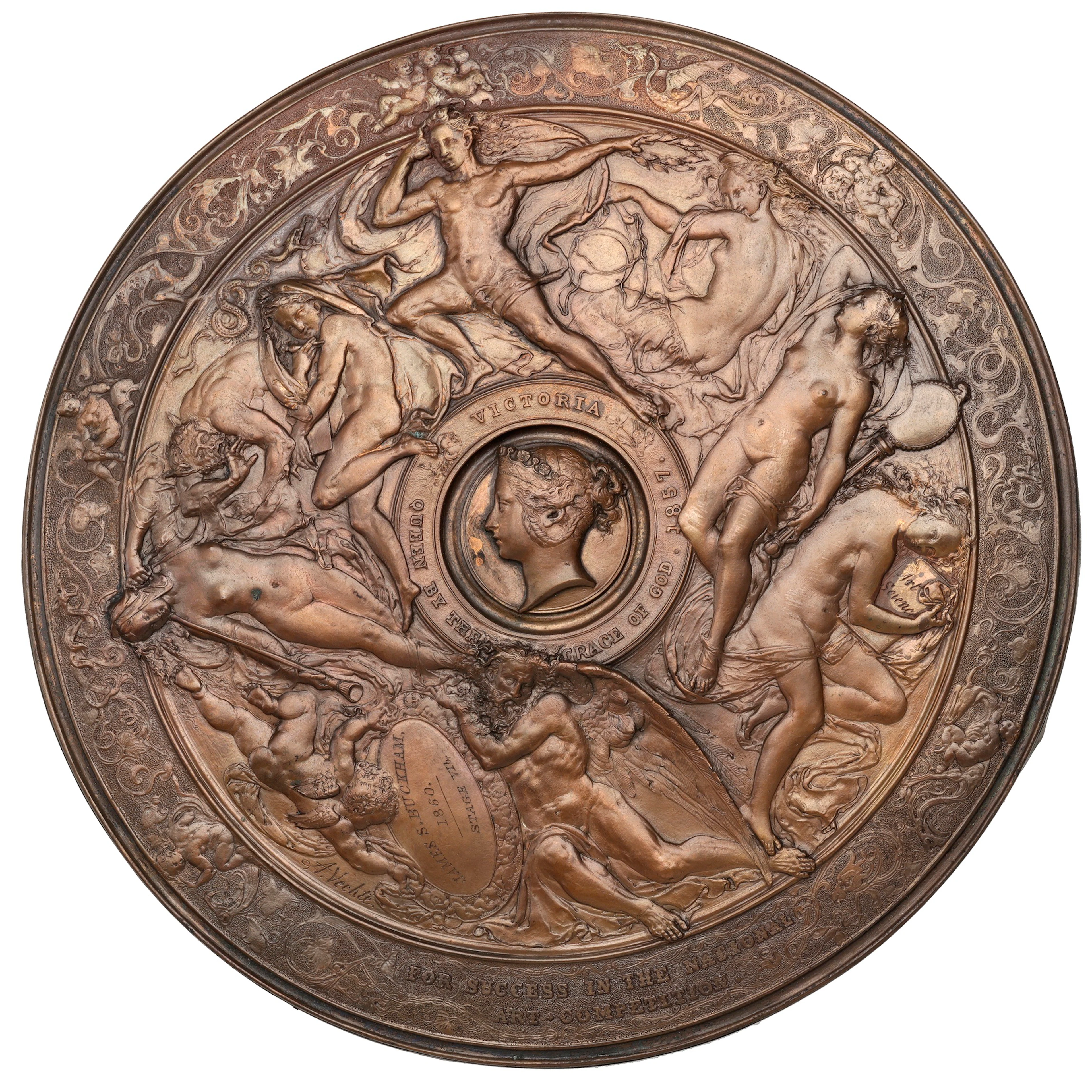 ENGLAND, National Art Competition, 1857, a copper electrotype award