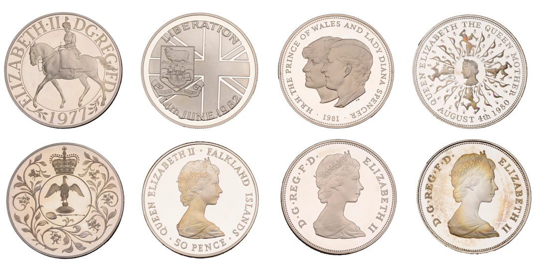 Elizabeth II, Proof Crowns (3), 1977, Silver Jubilee, 1980, Queen