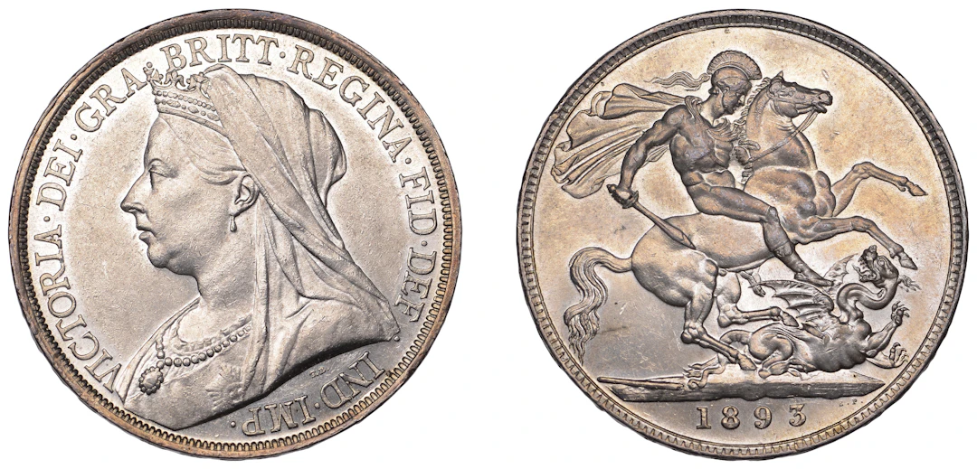Victoria (1837-1901), Crown, 1893, edge lvi (ESC 2593; S 3937). perhaps