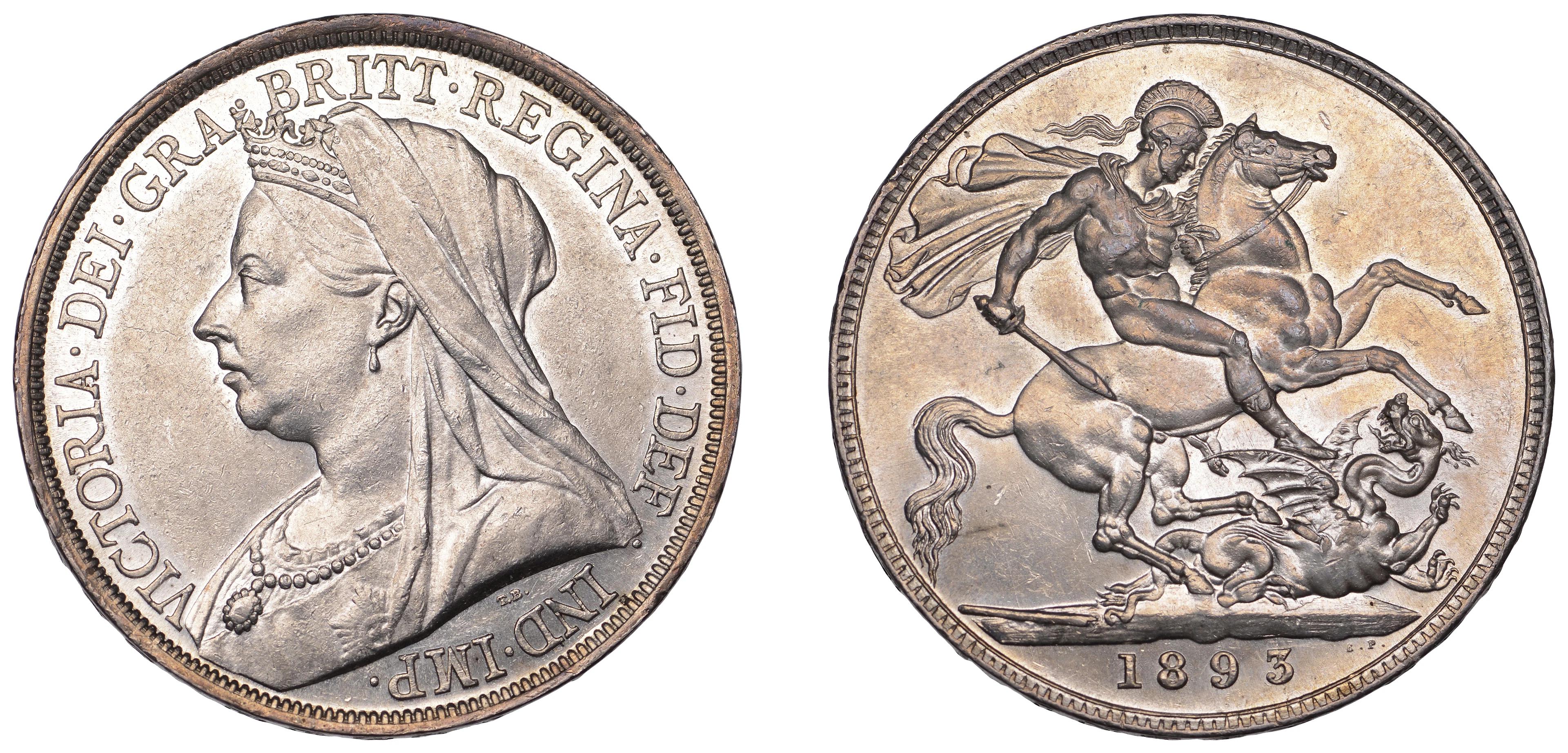 Victoria (1837-1901), Crown, 1893, edge lvi (ESC 2593; S 3937). perhaps
