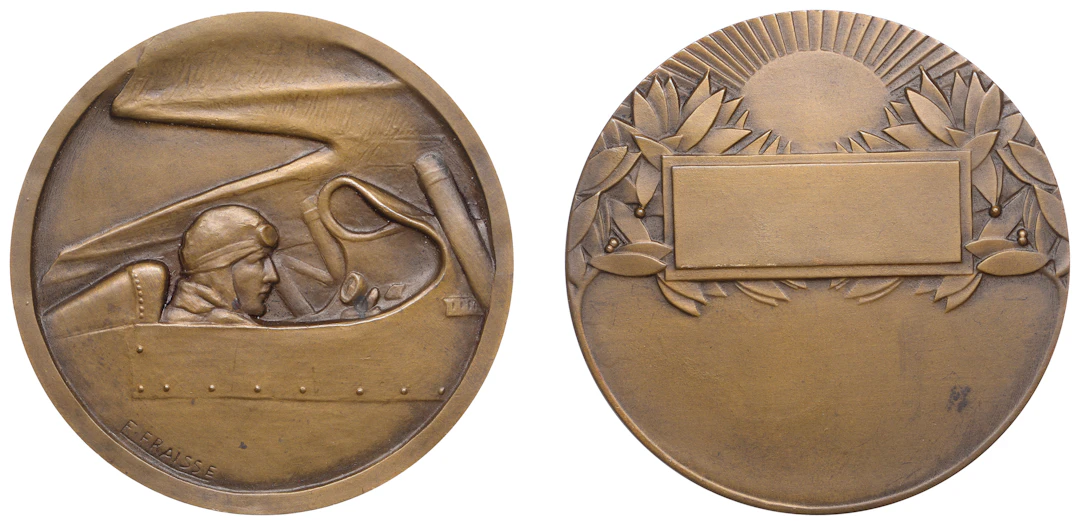 FRANCE, Aviation, c. 1920, a bronze award medal by É.-C. Fraisse