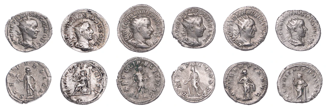 Gordian III (238-244), Antoniniani (2), 240, radiate, draped and cuirassed