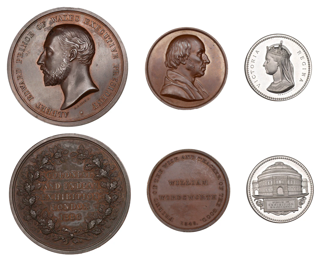 William Wordsworth, 1848, a copper medal by L.C. Wyon, 36mm (BHM 2305);