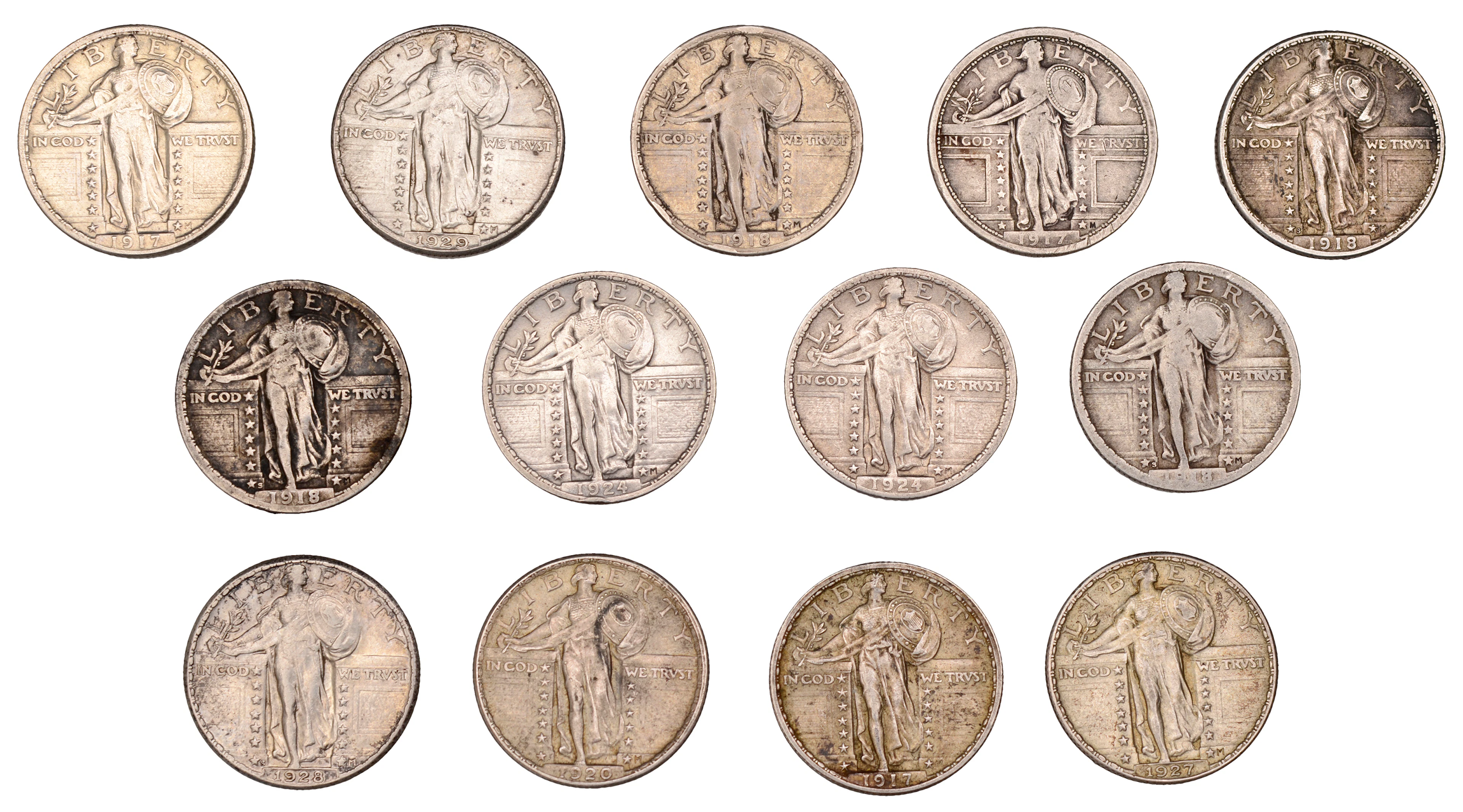United States of America, ‘Standing Liberty’ Quarter-Dollars (13)