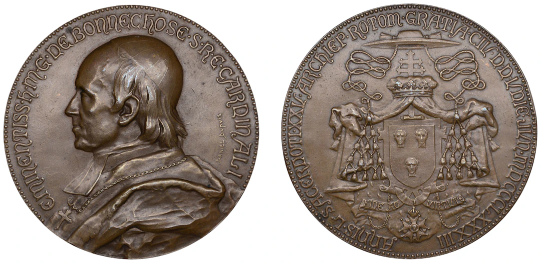 FRANCE, Cardinal Bonnechose, 1883, a bronze medal by J.-B. Daniel-Dupuis