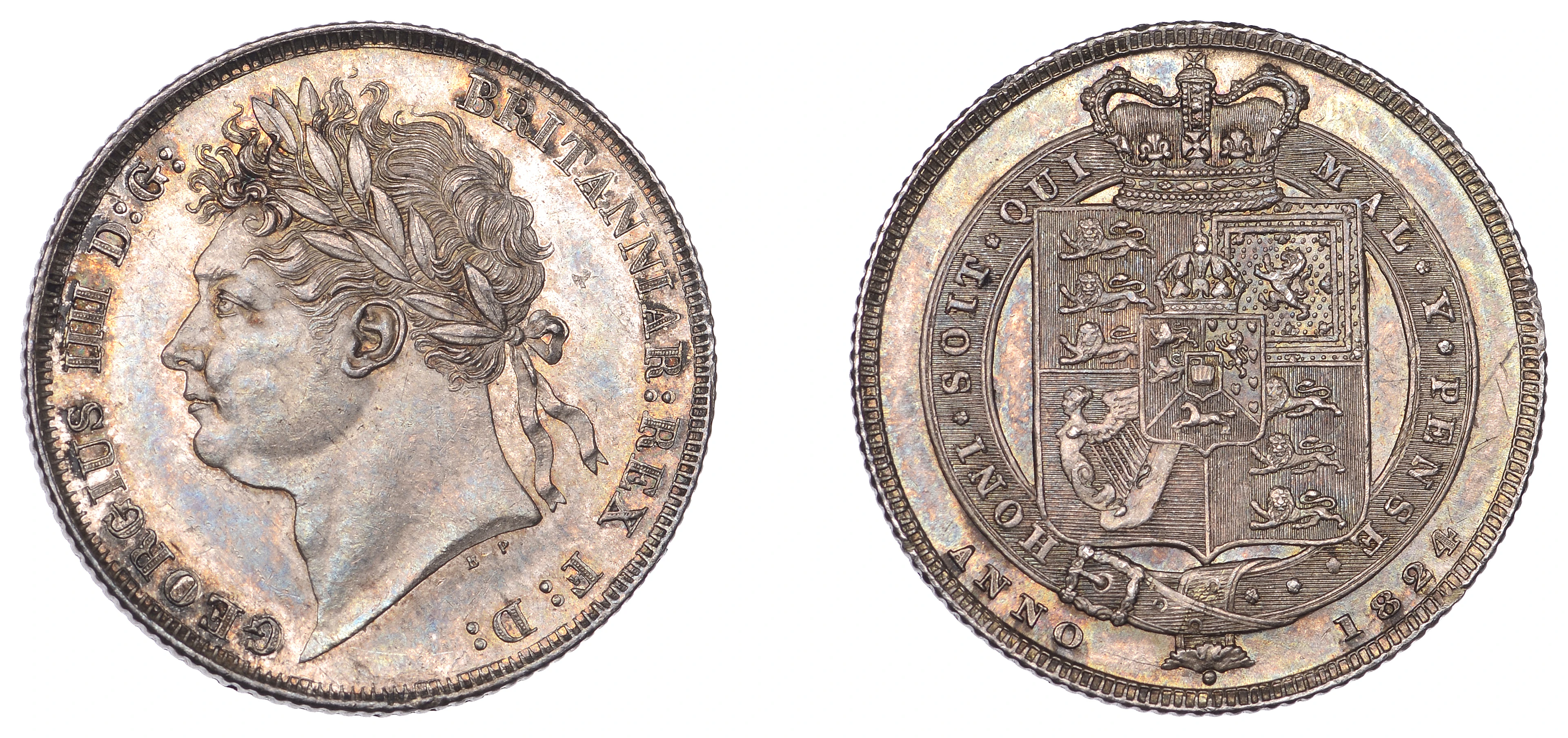 George IV (1820-1830), Shilling, 1824, 5.66g/6h (ESC 2400; S 3811).