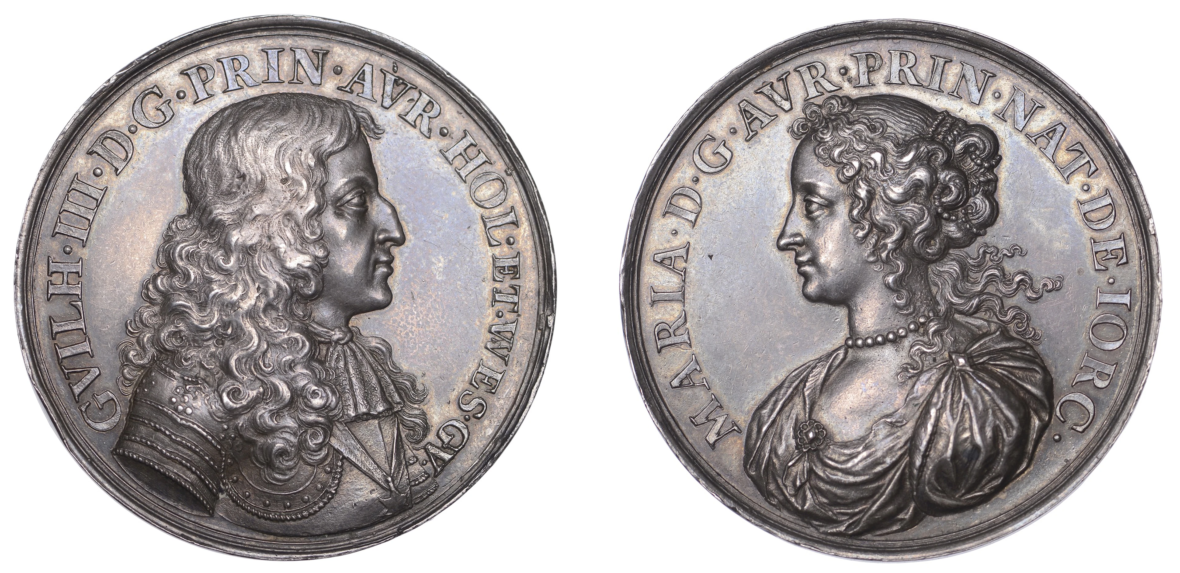 Marriage of Princess Mary and William of Orange, 1677, a silver medal