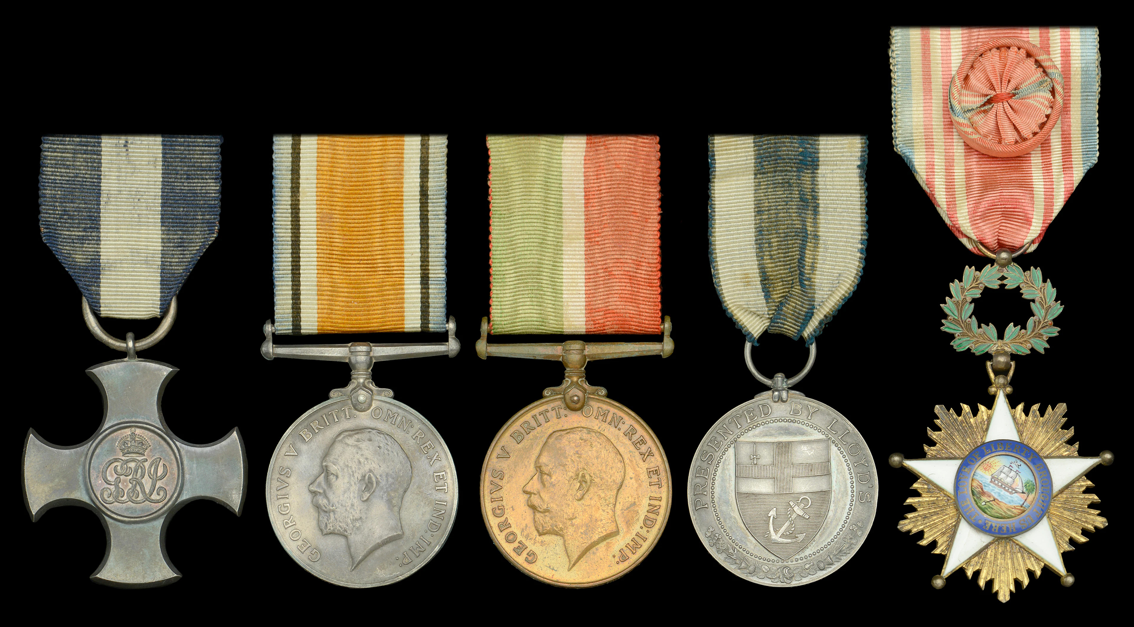 A good Great War D.S.C. and Lloyd’s Medal for Meritorious Services
