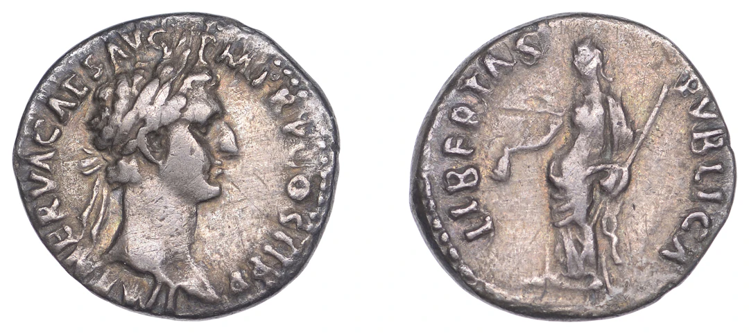 Nerva (96-98), Denarius, 96, laureate head right, imp nerva caes avg