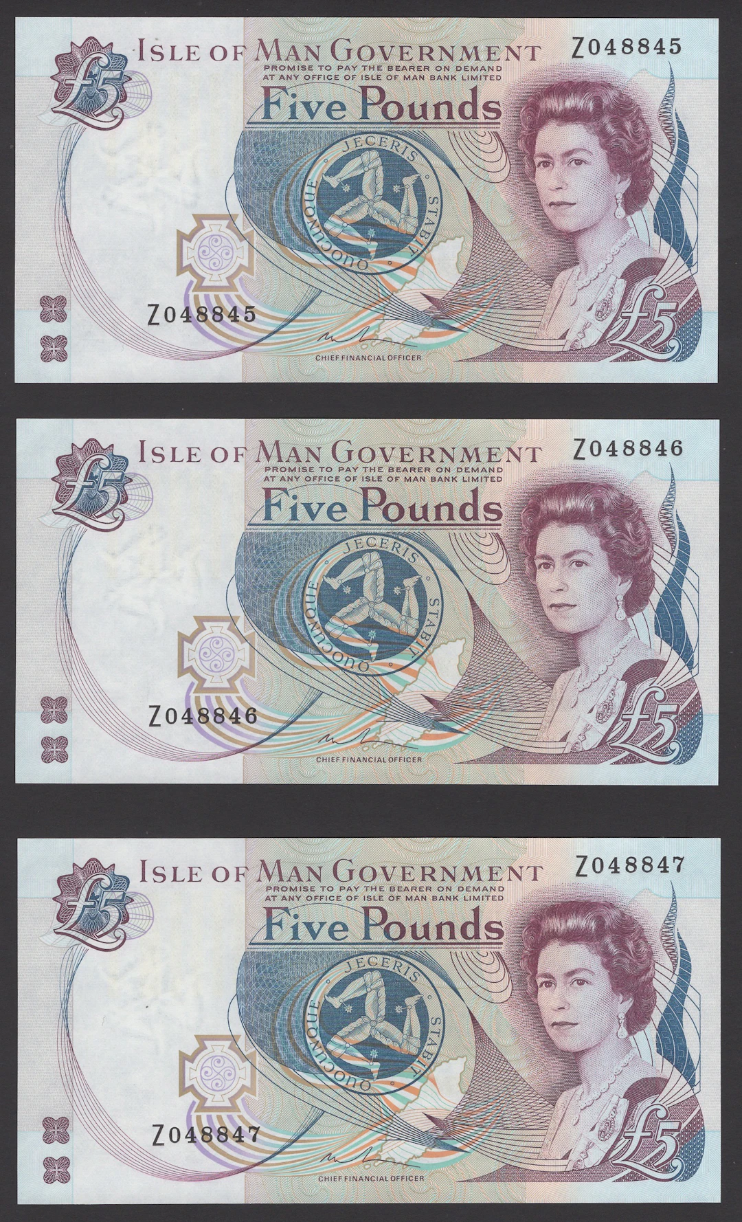 Isle of Man Government, Malcolm Couch, replacement £5 (9), ND (c.2013)