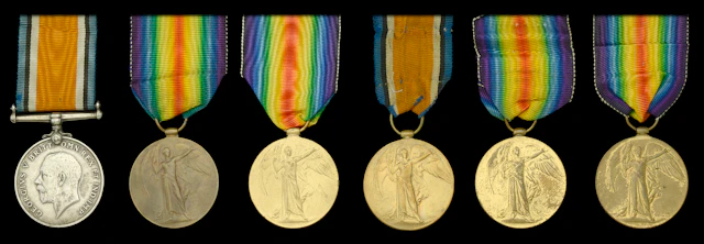 British War Medal 1914-20 (7217 Pte. H. L. Wynne. R.W. Fus.); Victory