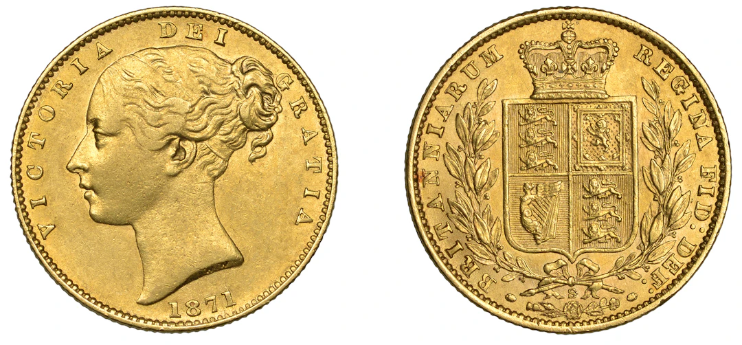 Australia, Victoria, Sovereign, 1871s, shield rev., Sydney (Hill 69;