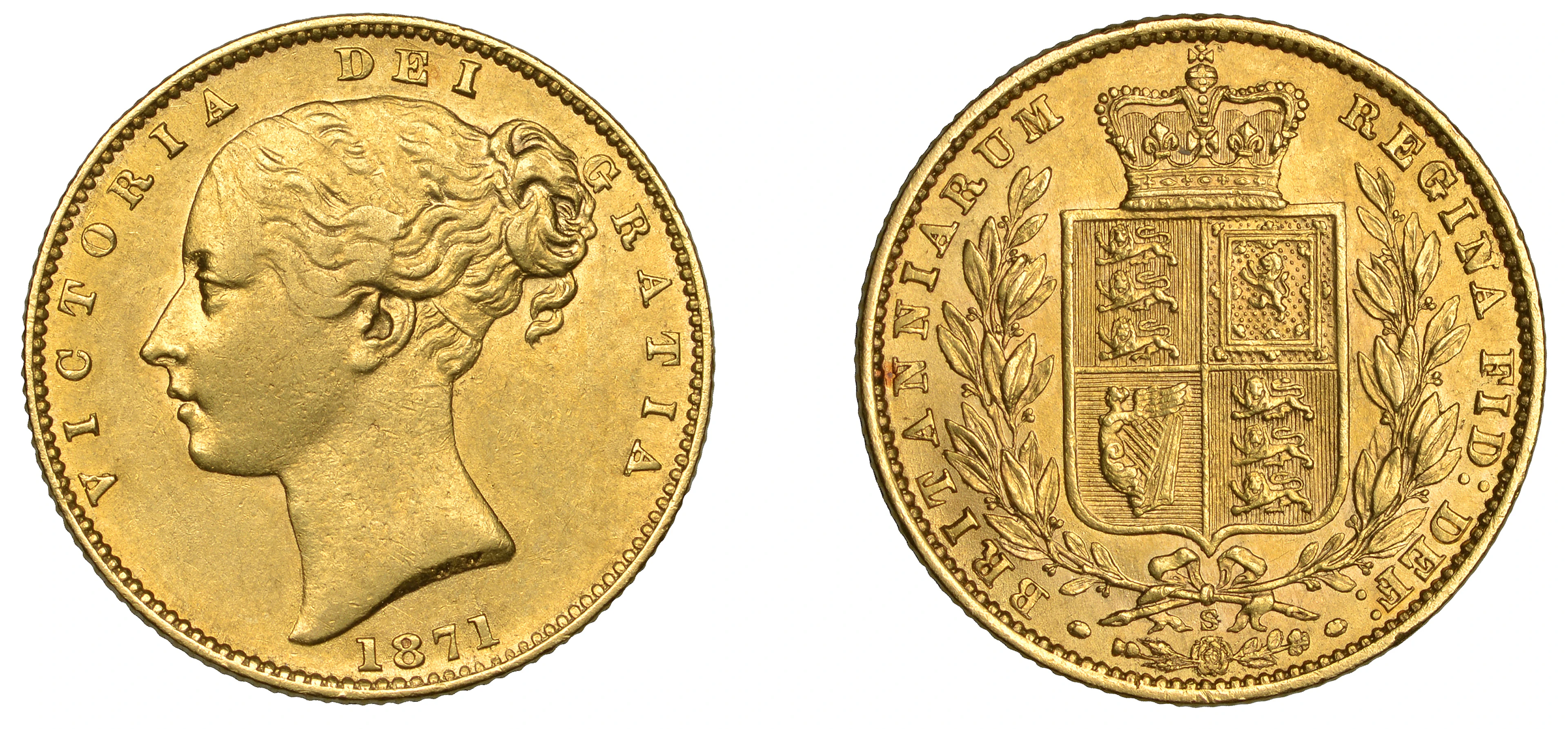 Australia, Victoria, Sovereign, 1871s, shield rev., Sydney (Hill 69;