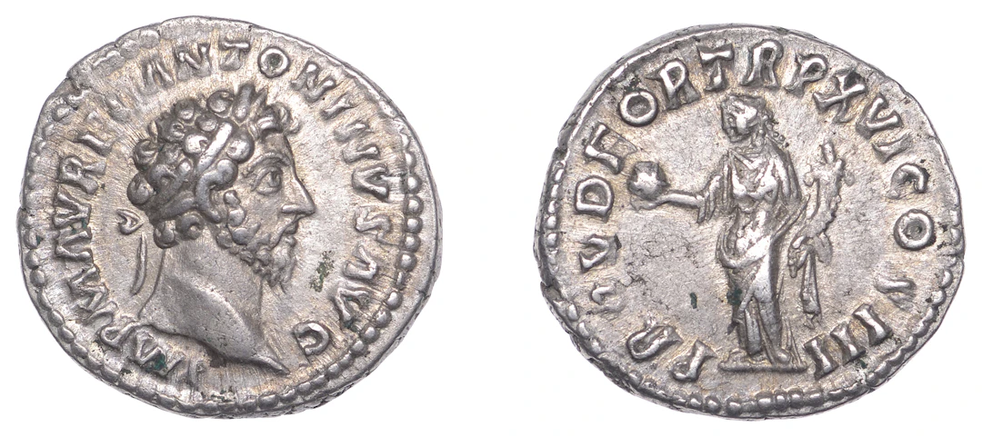 Marcus Aurelius (161-180), Denarius, 161-2, laureate head right, imp