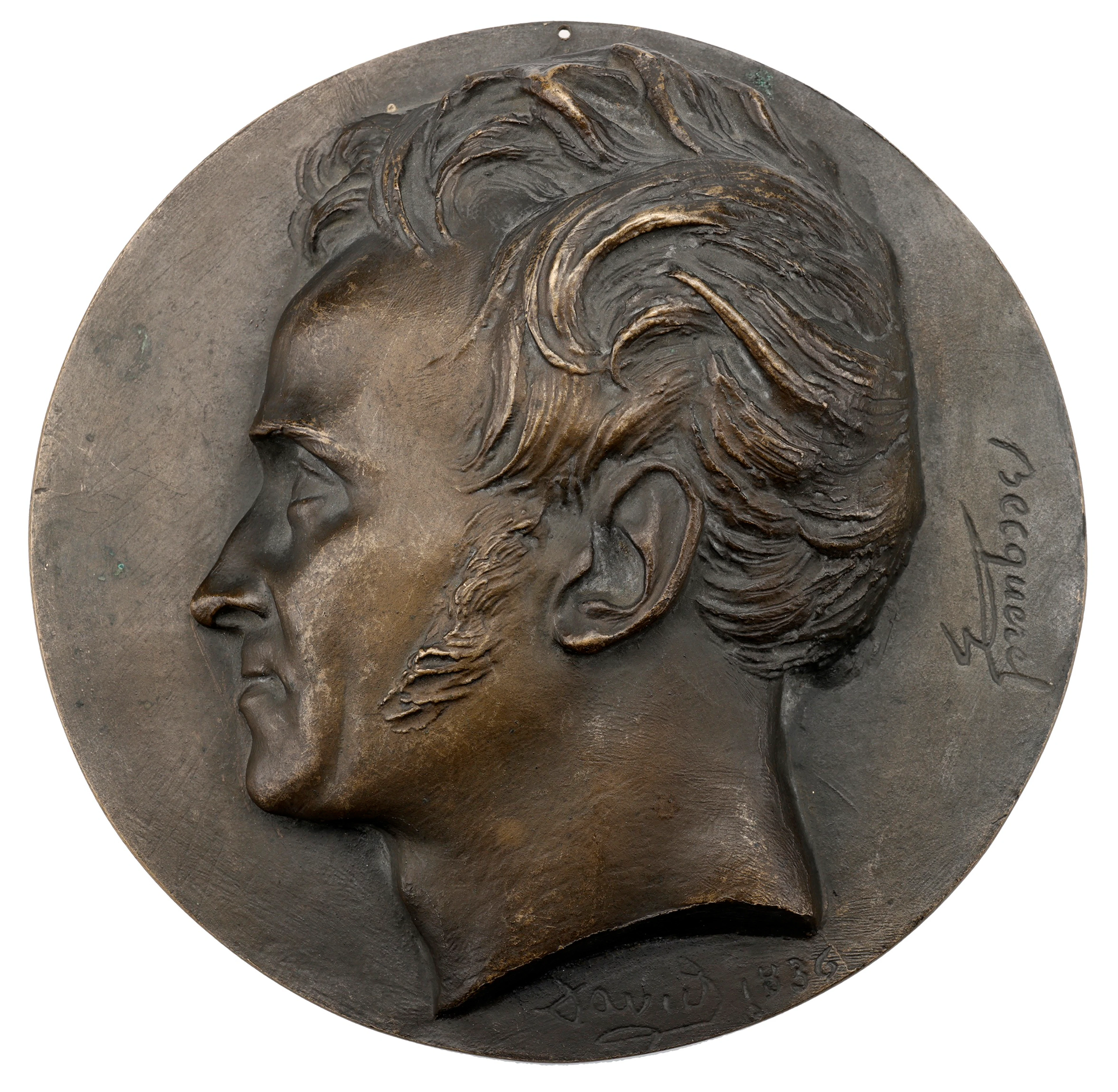 FRANCE, Antoine Becquerel, 1836, a uniface cast bronze maquette by