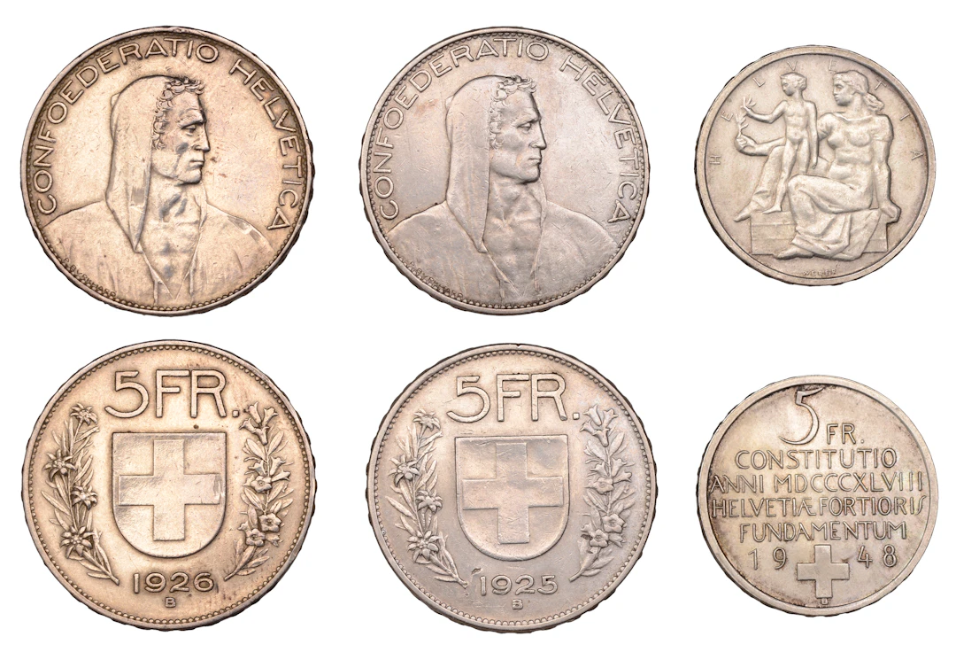 Switzerland, Confederation, 5 Francs (3), 1925b, 1926b, 1948, all