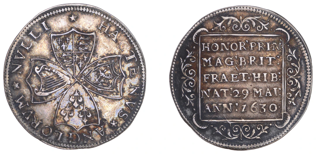 Birth of Prince Charles, 1630, a silver medal, unsigned, hactenvs