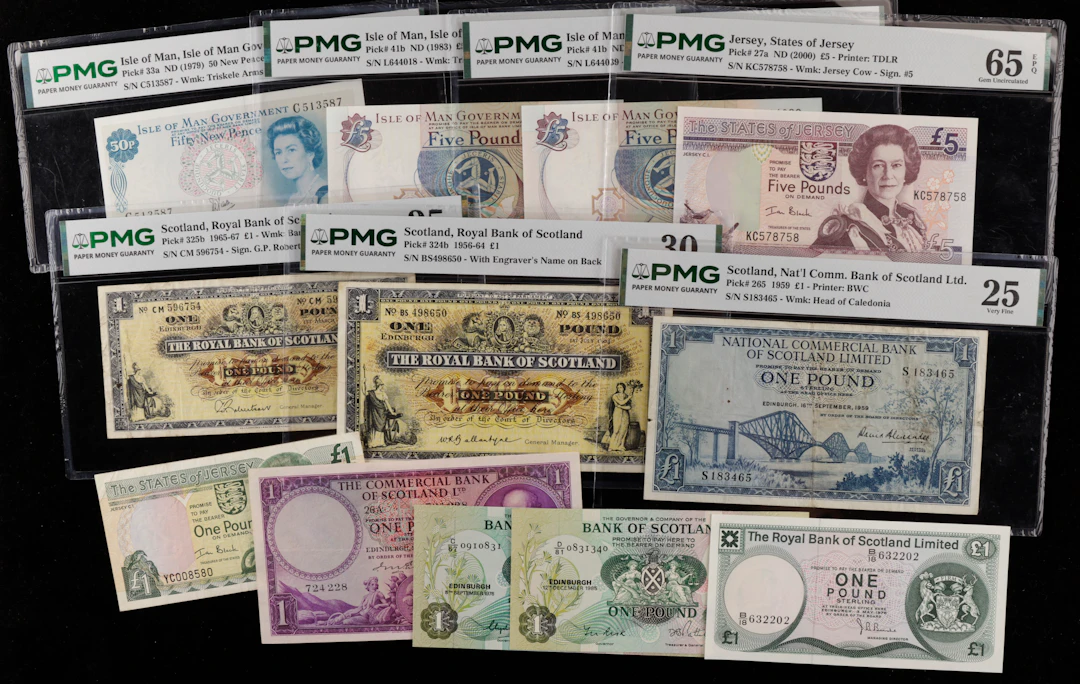 A Group of United Kingdom Banknotes, including Isle of Man, Dawson