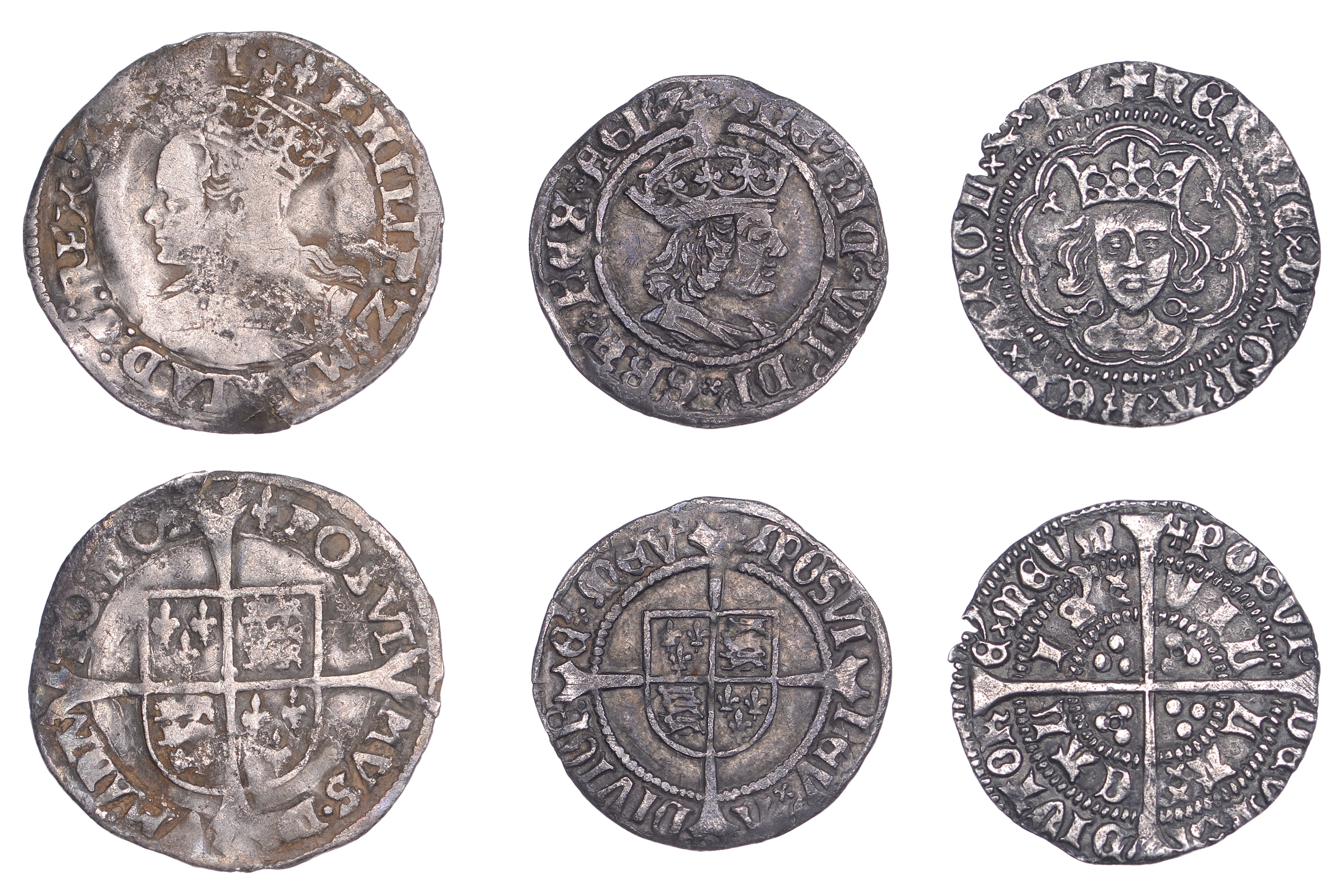 Henry VI, Annulet issue, Halfgroat, Calais, mm. cross V, annulet after